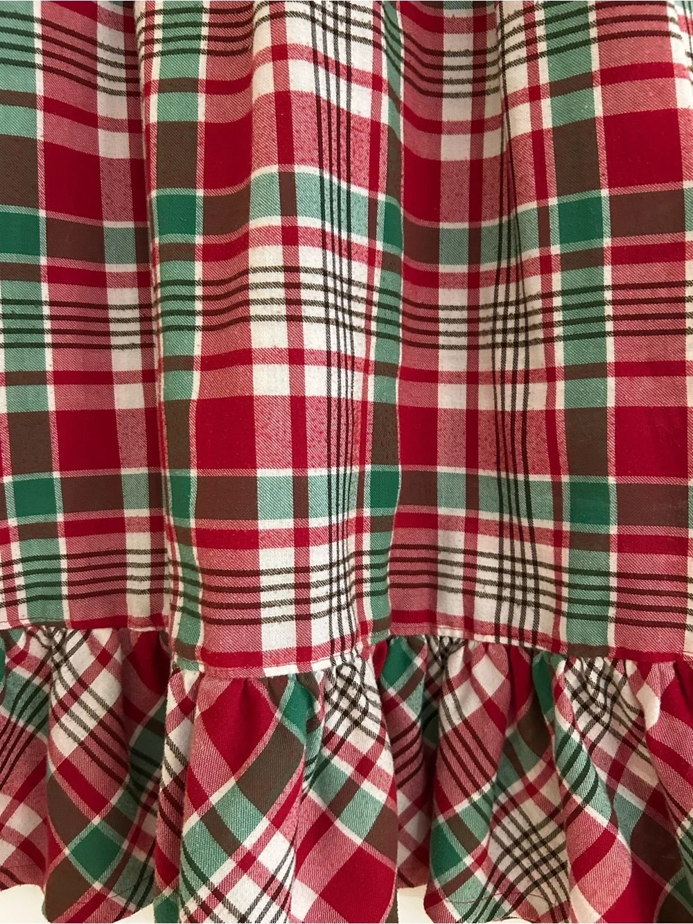 GYMBOREE Plaid Flannel Ruffle Hem Nightgown